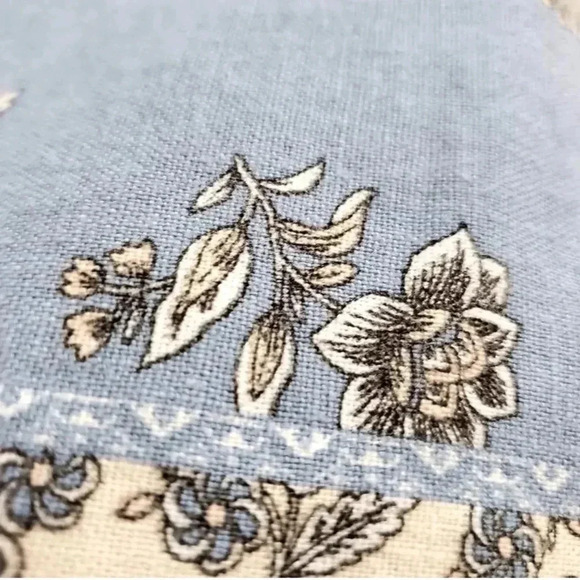 Ann Taylor LOFT Light Blue Floral Linen Blend Floral Skirt Stretch Waist Size XL - Picture 5 of 9